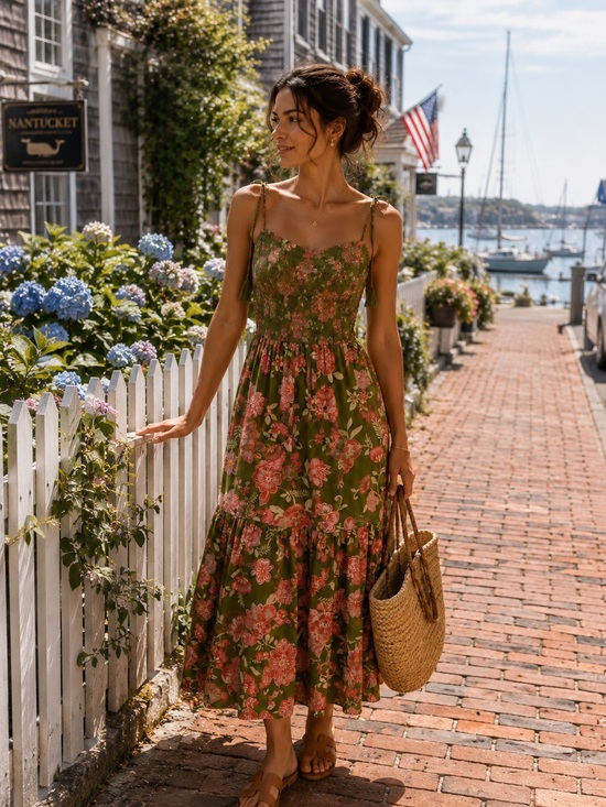 Patrons of Peace Dresses & Skirts - Patrons of Peace Floral Smocked Midi Dress XS Boho Cottagecore
